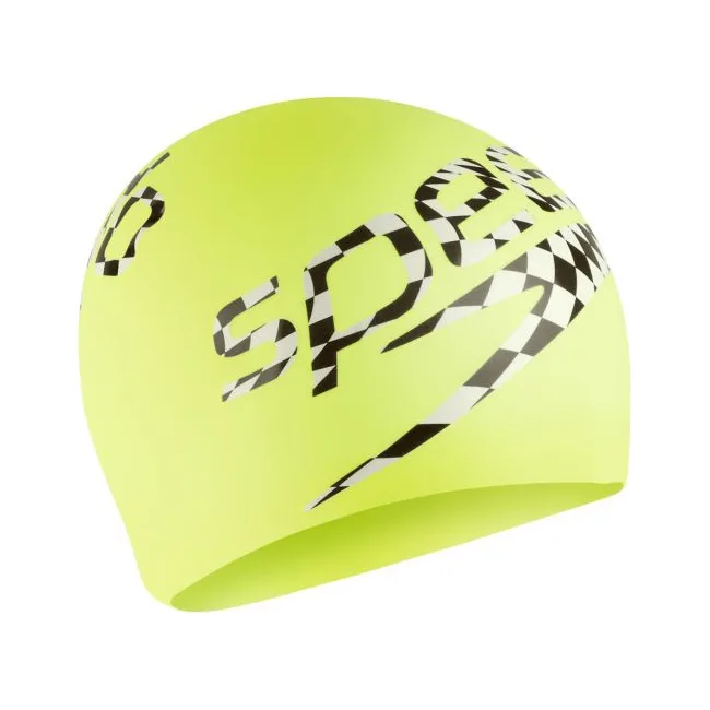 Сапожный шапка Speedo SLOGAN PRT CAP AU/AF/AM салатовый, черный, белый OSFM