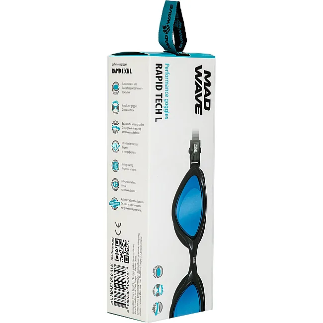 Очки для плавания взрослые MADWAVE
 RAPID TECH L M048103 (Черный)