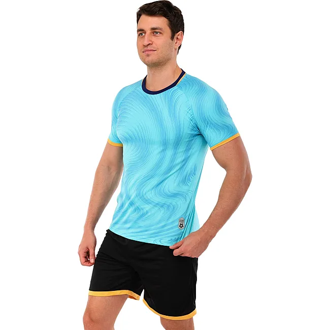 Футбольная форма
 комплект футболка и шорты LIDONG D8866 4XS-XXL (Голубой-черный)