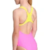 Купальник Arena KIKKO V SWIMSUIT SWIM PRO BACK фиолетовый, желтый