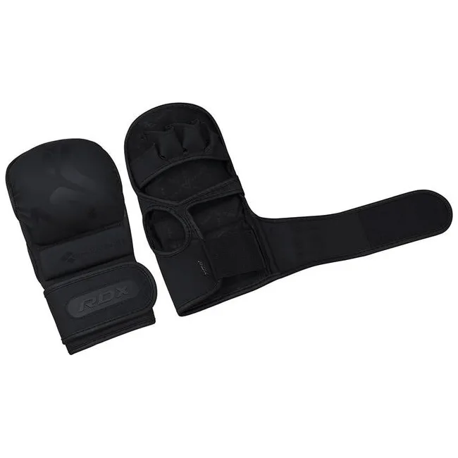 Неопреновые перчатки RDX T15 Noir MMA Grappling Matte Black