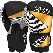Рукавички для боксу PU HARD TOUCH BO-7698 (Чорний-золотий)