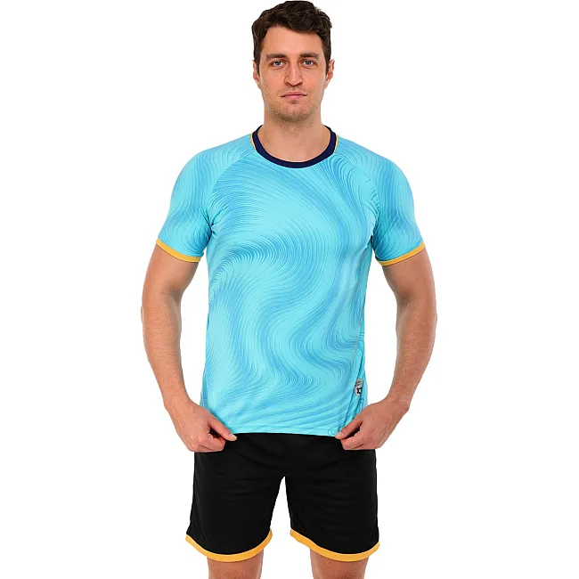 Футбольная форма
 комплект футболка и шорты LIDONG D8866 4XS-XXL (Голубой-черный)