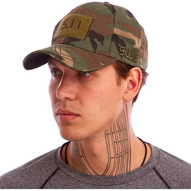 Кепка бейсболка тактическая с липучкой под патч 5.11 Tactical TY-0363 (Камуфляж Marpat)