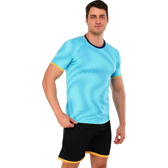 Футбольная форма
 комплект футболка и шорты LIDONG D8866 4XS-XXL (Голубой-черный)