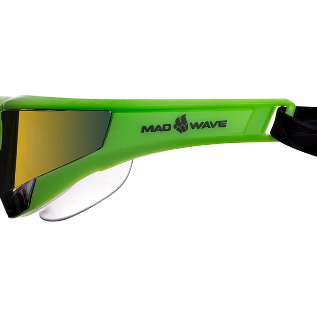 Окуляри для плавання дорослі лінзи MADWAVE
 RAZOR Rainbow M042703 (Зелений-чорний)