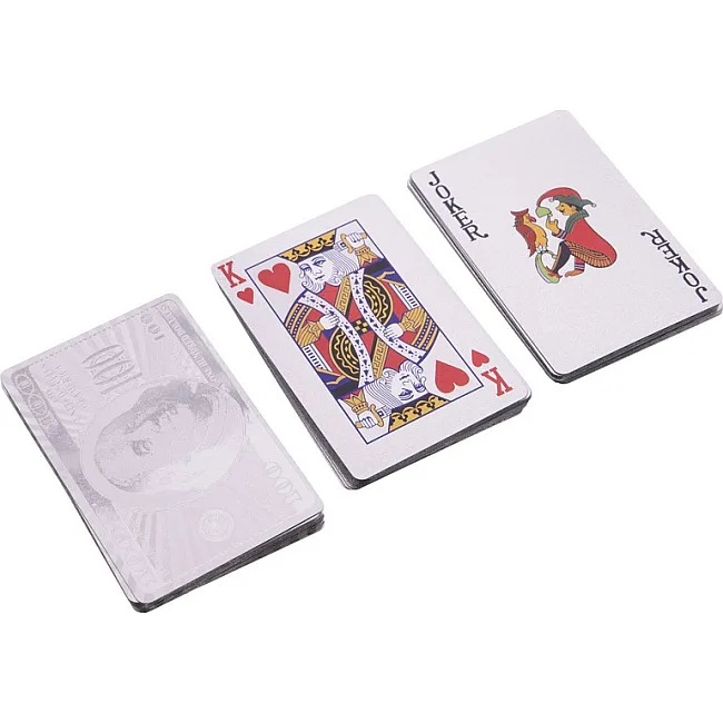 Игральные карты
 пластиковые серебряные SP-SPORT
 SILVER 100 DOLLAR IG-4566-S 54 карты
