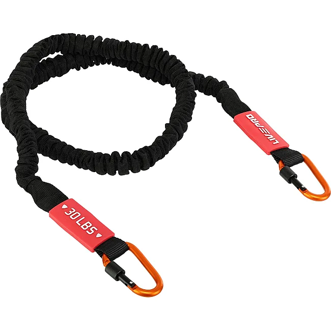 Трубчатый эспандер
 с карабином в защитном рукаве RESISTANCE TUBE LiveUp LP8401-L нагрузка высокая