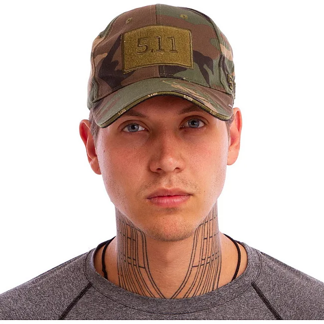 Кепка бейсболка тактическая с липучкой под патч 5.11 Tactical TY-0363 (Камуфляж Marpat)