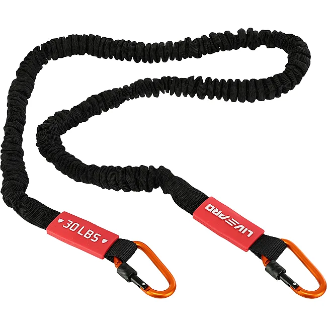 Трубчатый эспандер
 с карабином в защитном рукаве RESISTANCE TUBE LiveUp LP8401-L нагрузка высокая