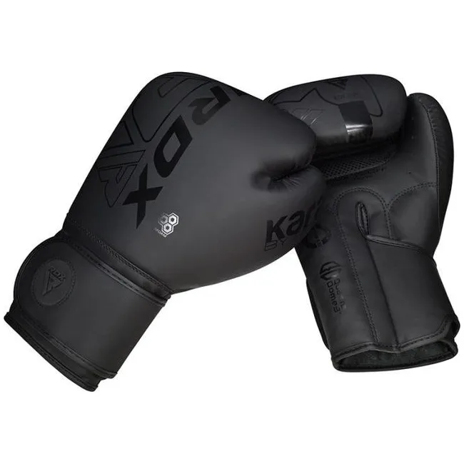 Боксерские перчатки RDX F6 Kara Matte Black (капа в комплекте)