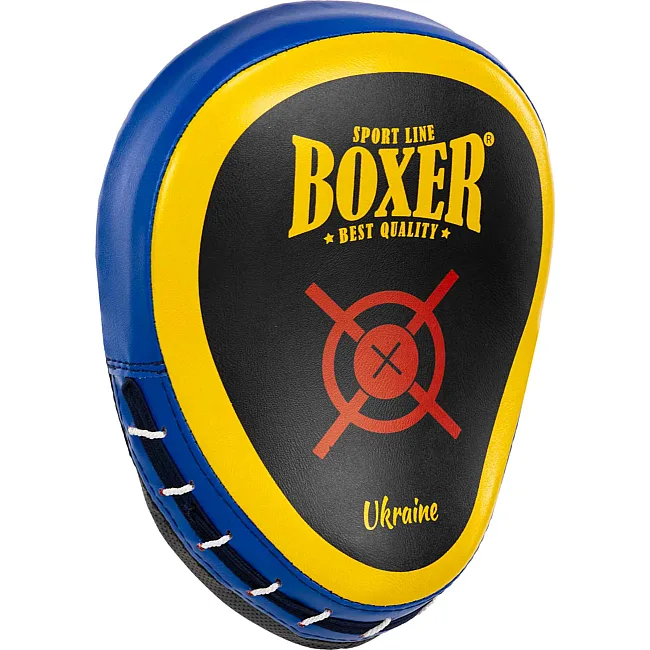 Лапа боксерская изогнутая тренировочная
 BOXER
 Элит 2013-01 23х19х4,5см 2штуки (Черный-синий)