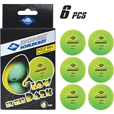 Мячи для настольного тенниса Donic Glow in the dark (6шт.) 40+ green
