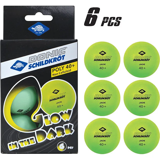 Мячи для настольного тенниса Donic Glow in the dark (6шт.) 40+ green