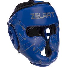 Детский закрытый шлем для бокса PU ZELART BO-0394 (Синий)
