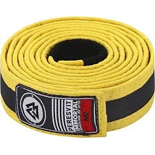 Детский пояс для кимоно БЖЖ Peresvit Yellow Black Stripe