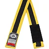 Детский пояс для кимоно БЖЖ Peresvit Yellow Black Stripe