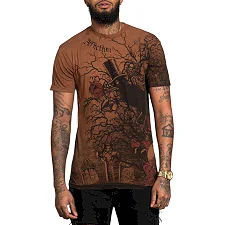 Двусторонняя футболка AFFLICTION Bad Omen A26013 Short Sleeve Rev Tee