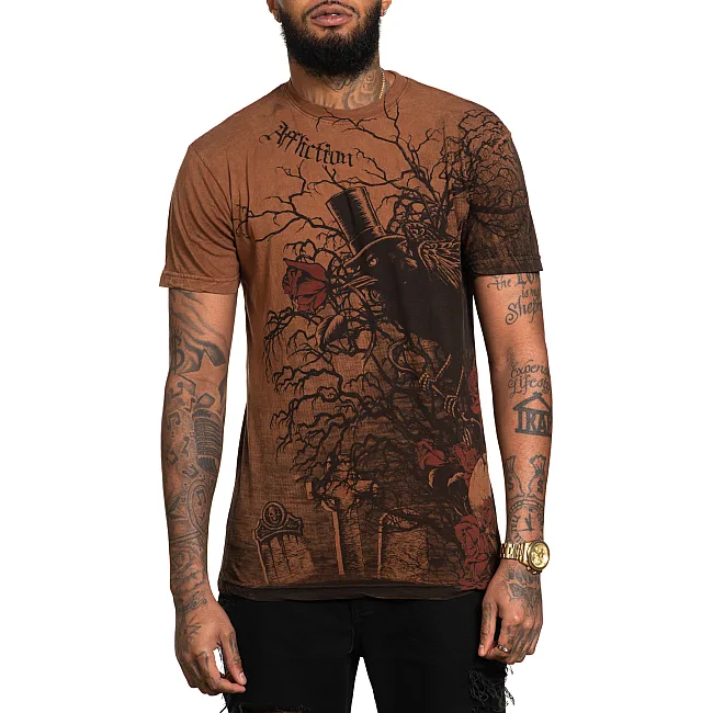 Двусторонняя футболка AFFLICTION Bad Omen A26013 Short Sleeve Rev Tee