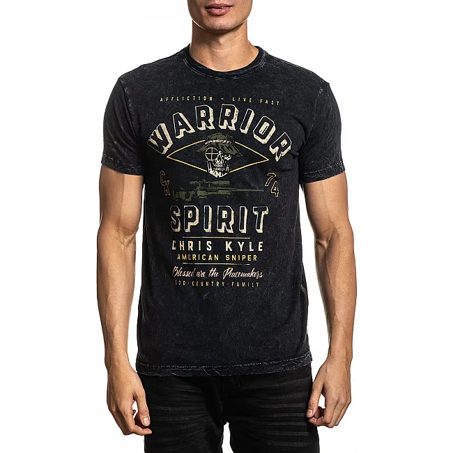 Футболка AFFLICTION CK Valor SS Tee Black Lava Wash