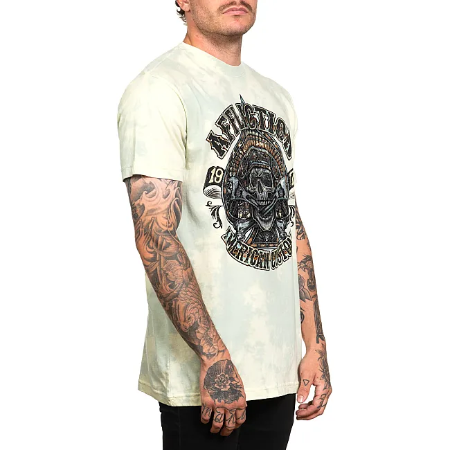 Футболка мужская AFFLICTION AC Outlaw Steel Tee Cloud Wash