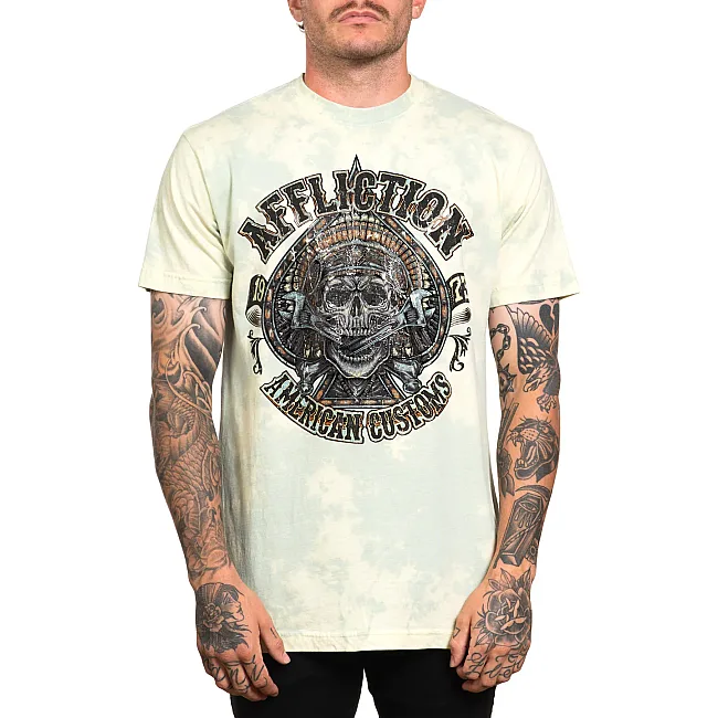 Футболка мужская AFFLICTION AC Outlaw Steel Tee Cloud Wash