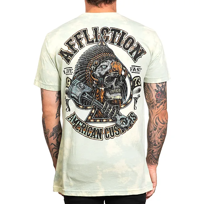 Футболка мужская AFFLICTION AC Outlaw Steel Tee Cloud Wash