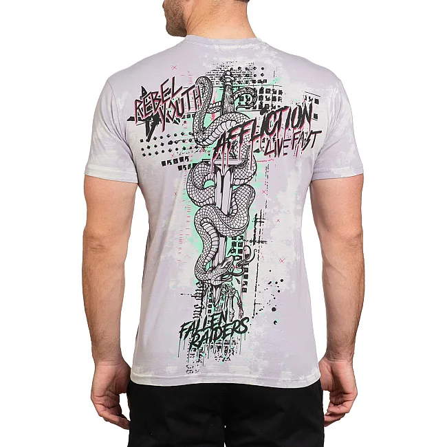 Футболка чоловіча AFFLICTION Warborn Saints Lilac Grey