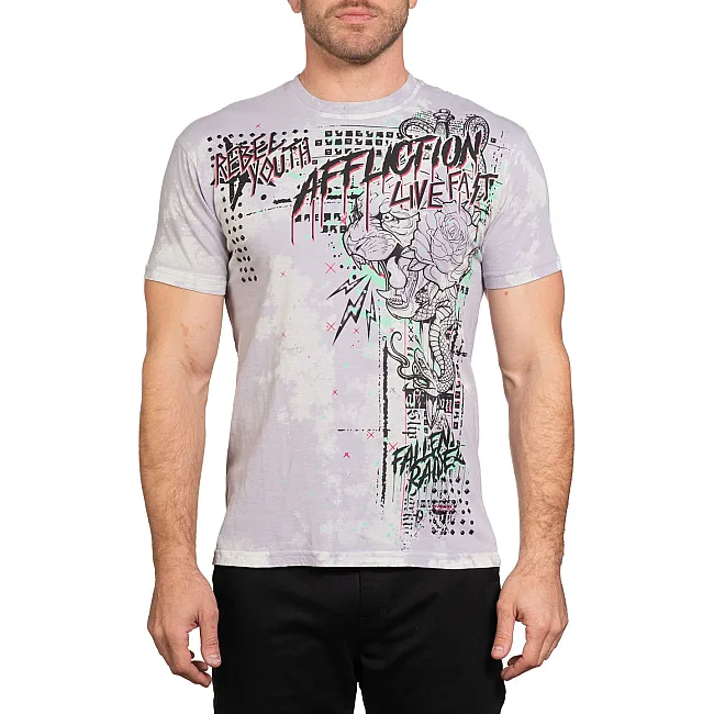 Футболка чоловіча AFFLICTION Warborn Saints Lilac Grey