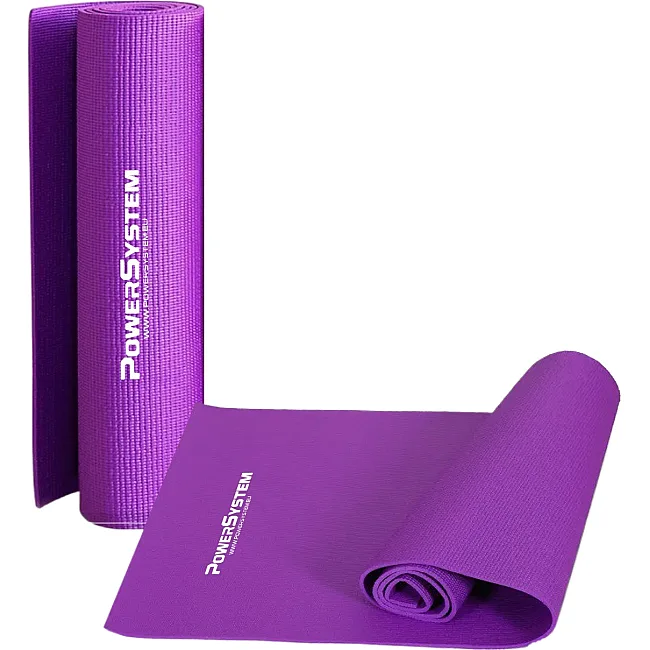 Килимок для фітнесу і йоги POWER SYSTEM PS-4014 PVC Purple (173x61x0.6)