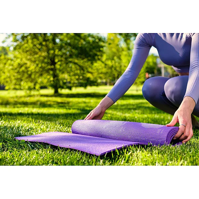 Килимок для фітнесу і йоги POWER SYSTEM PS-4014 PVC Purple (173x61x0.6)