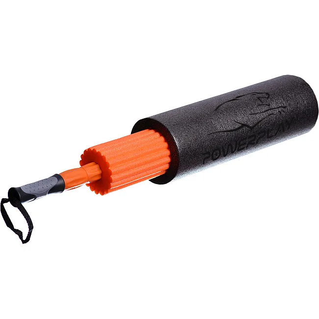 Масажний роллер (МФР рол) набір 3в1 POWERPLAY 4022 Therapy Roller Чорно-помаранчевий