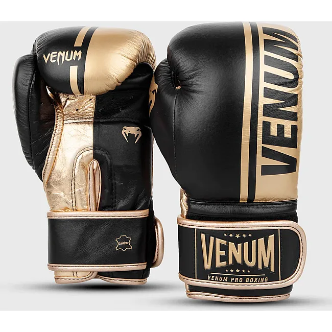 Перчатки для бокса VENUM Shield Pro Velcro Black Gold