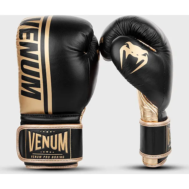 Перчатки для бокса VENUM Shield Pro Velcro Black Gold