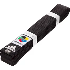 Пояс для карате Adidas Elite WKF (черный, ADIB240WKF)