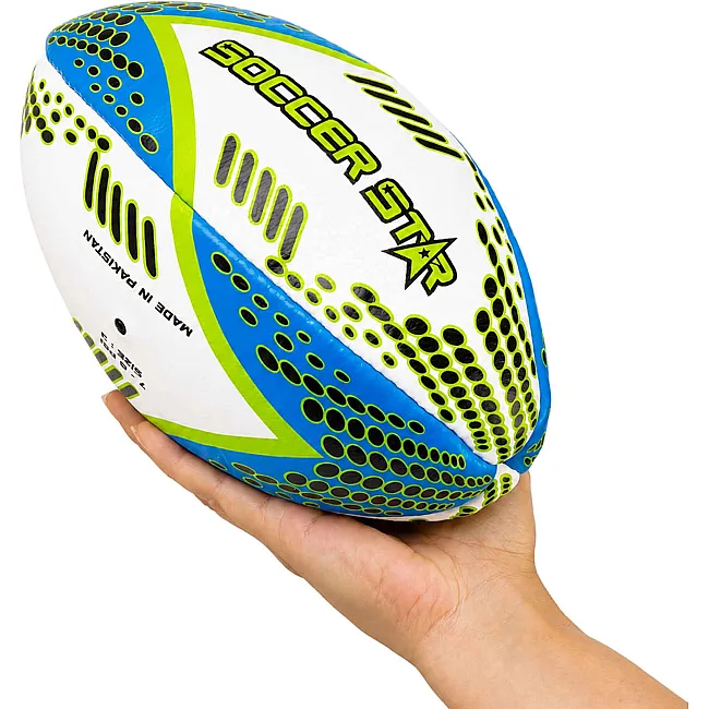 Регбийный мяч SOCCER STAR R-5341-3 (Белый-синий-салатовый)