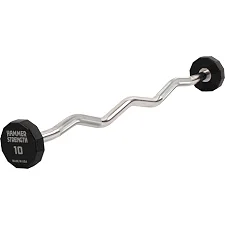 Штанга неразборная с фиксированным весом изогнутая PEV HAMMER STRENGHT TA-9978-10 (Черный)