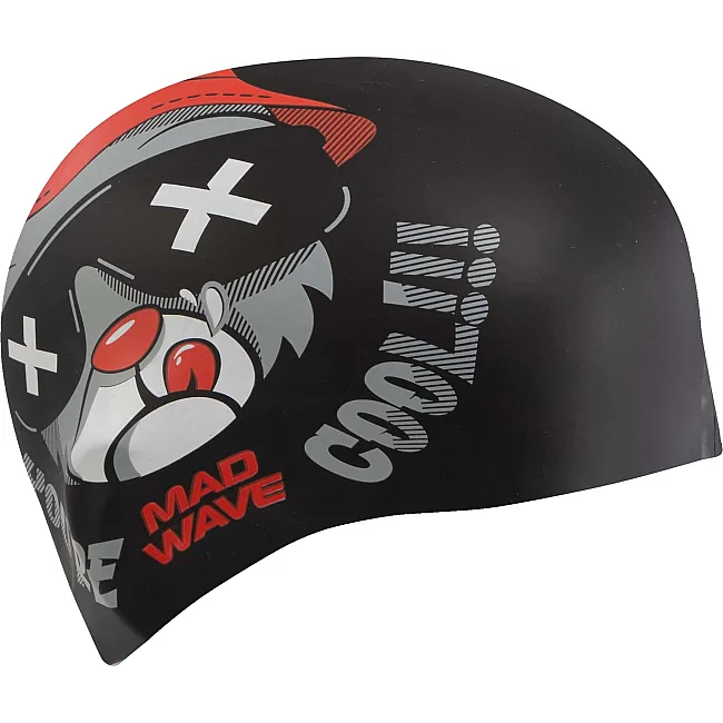 Шапочка для бассейна силиконовая для взрослых MADWAVE Cool bear M057414 (Черный)