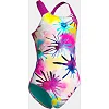 Купальник закрытый для девочек Arena SPRAYING SWIMSUIT SWIM PRO BAC белый, розовый (для детей)