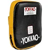 Лапа боксерская изогнутая тренировочная кожа YOKKAO YKO-217 (Черный-желтый)