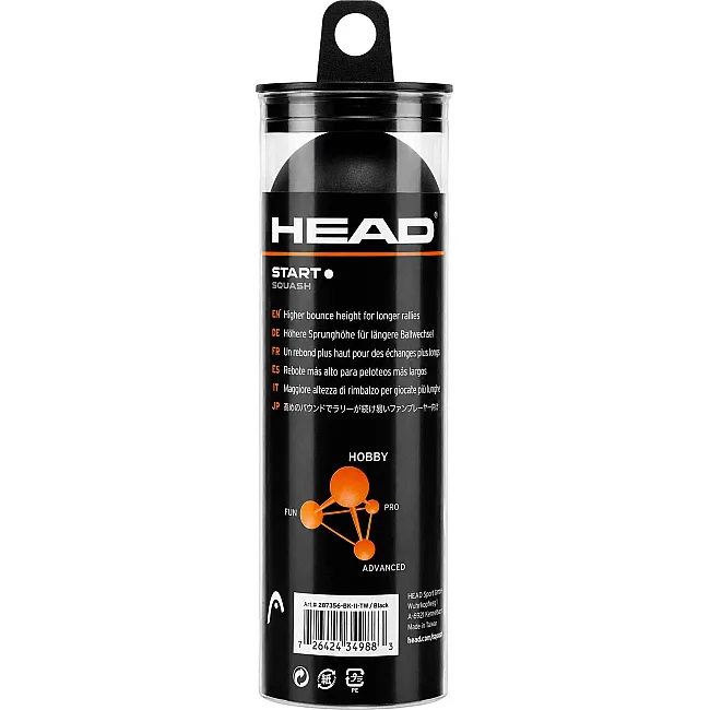 Набор мячей для сквоша HEAD START 287356 (Черный)