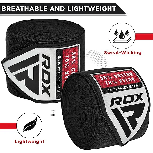 Бинти RDX HAND WRAPS 2.5 METER чорний (для дітей) 2,5 м