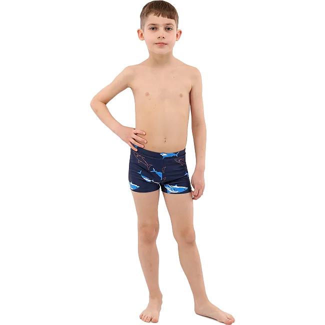 Плавки для мальчиков SP-SPORT Акулы PL-6931 возраст 6-10лет (Темно-синий-голубой)