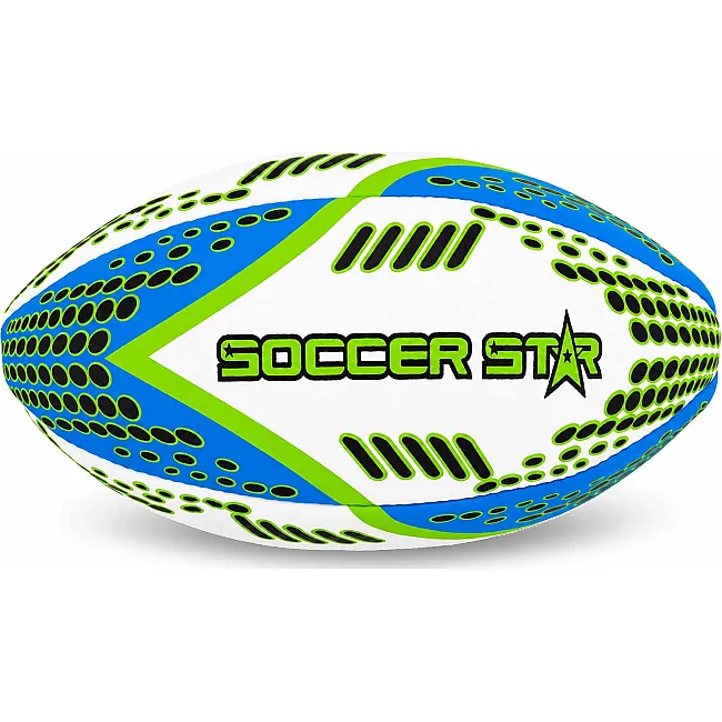 Регбийный мяч SOCCER STAR R-5341-3 (Белый-синий-салатовый)