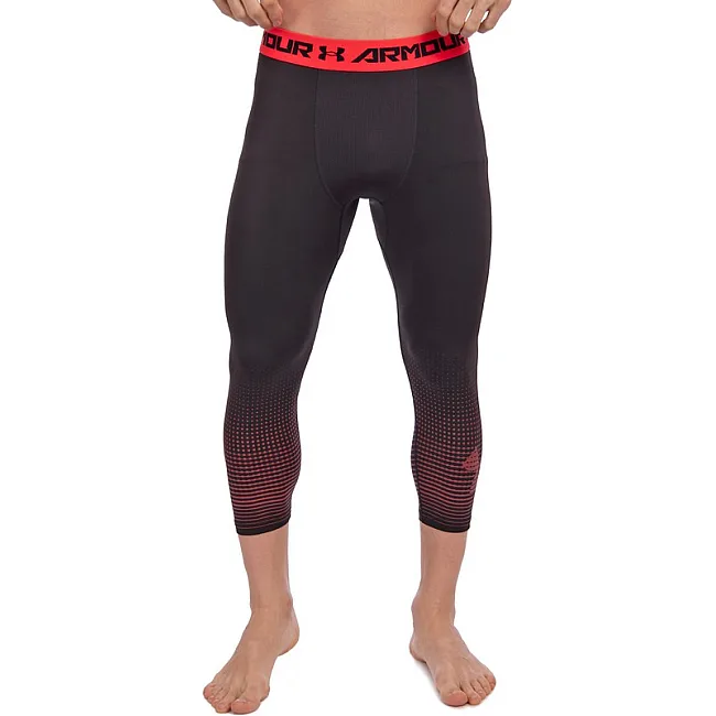 Компрессионные штаны леггинсы тайтсы UNDER ARMOUR CO-8252 (Черный-красный)
