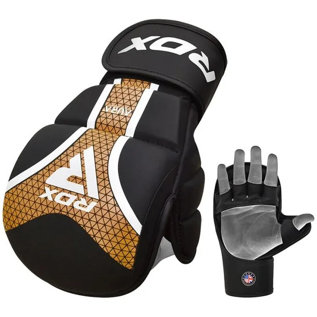 Перчатки для ММА RDX SHOOTER AURA PLUS T-17 Black Golden (капа в комплекте)