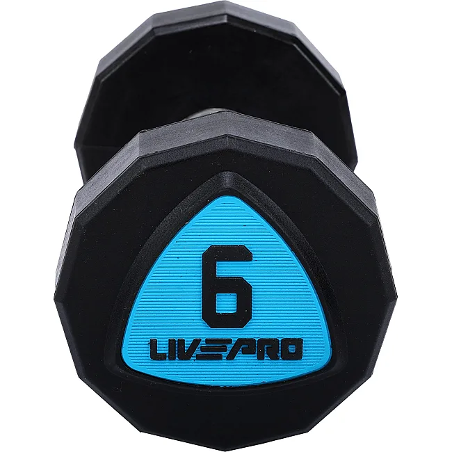 Гантели профессиональные
 с полиуретановым покрытием LiveUp LP8003-6 2шт по 6кг