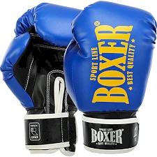 Перчатки для бокса искусственная кожа BOXER NEW 2022-N (Синий)