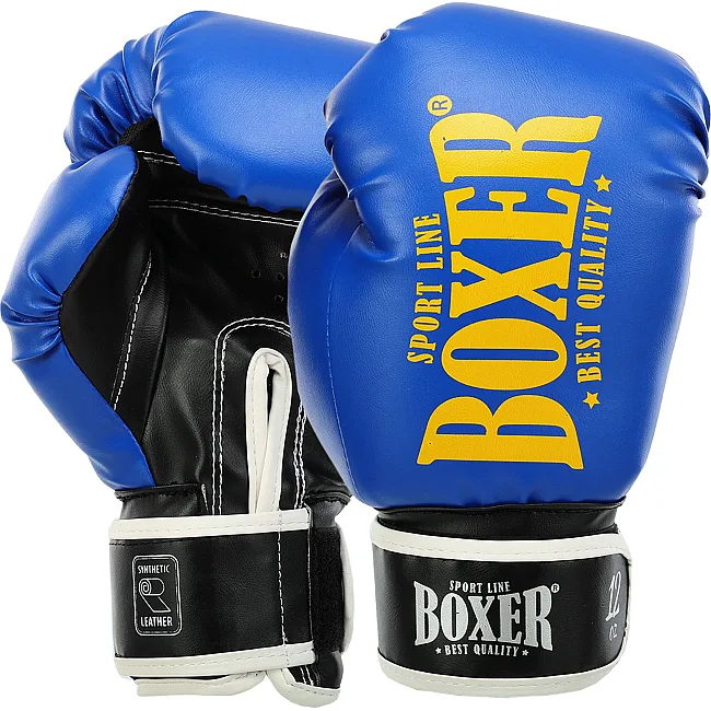 Перчатки для бокса искусственная кожа BOXER NEW 2022-N (Синий)