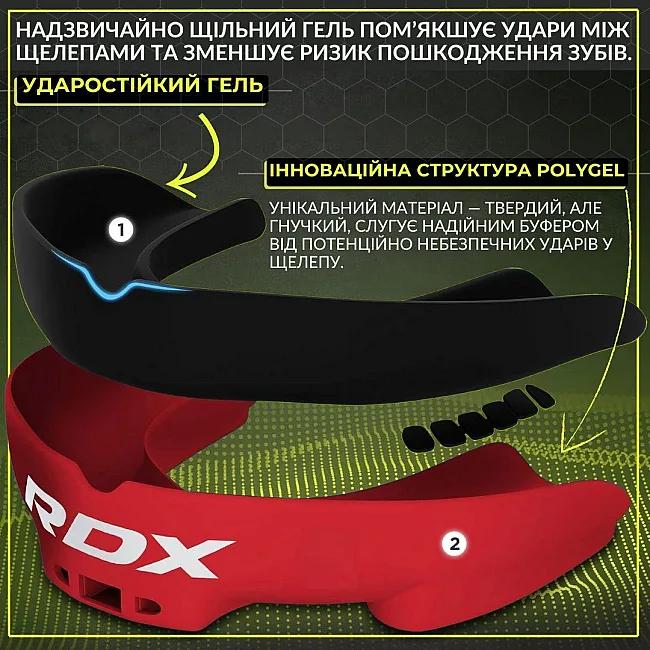 Капа для бокса RDX 3w взрослая (возраст 12+) Red/Black